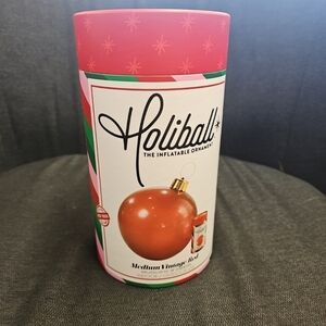 NIP Holiball The Inflatable Ornament Medium 18" Vintage Red Bulb Christmas
